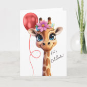 キリンたちとお祝いしよう グリーティングカード (正面)