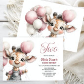 キリンちゃんの2歳の誕生日パーティー招待状 招待状