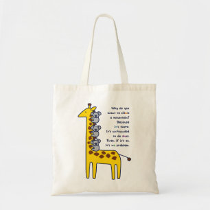 【キリンとくっつきコアラ(淡色地用)】 a Giraffe & clinging Koalas トートバッグ