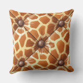 キリンとキルト生地プリントby Natasha Us クッション (裏面)