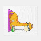 キリンとココナッツ フリースブランケット (正面(横))