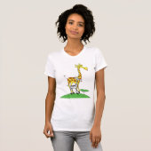 キリンとシマウマの女性用Tシャツ Tシャツ (正面フル)