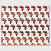 キリンとセレンゲティを持つアフリカ ラッピングペーパー (フラット)