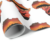 キリンとセレンゲティを持つアフリカ ラッピングペーパー (ロールコーナー)