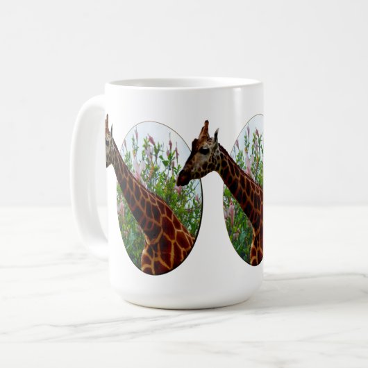 キリンとハイビスカスの花、コーヒーマグ コーヒーマグカップ (正面左)