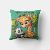 キリンとパンダモノグラムの名 | クッション (裏面)