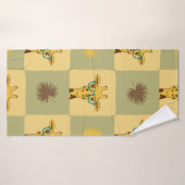 キリンとパーム・ルを含むシームレスな熱帯パターン バスタオル (バスタオル)