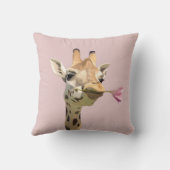 キリンとピンクのチューリップ クッション (裏面)