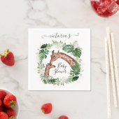 キリンとベビージャングルベビーシャワー スタンダードカクテルナプキン (インサイチュ)