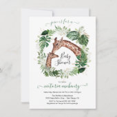 キリンとベビージャングルベビーシャワー 招待状 (正面)