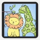 キリンとライオンのシール スクエアシール (正面)