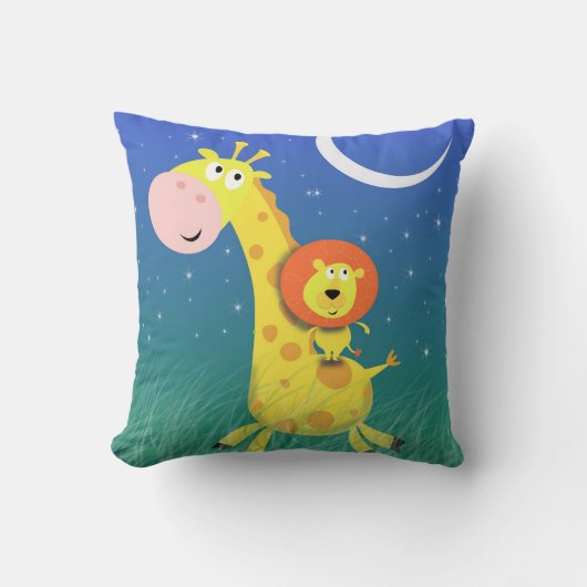 キリンとライオンの枕子供へ室 クッション (正面)