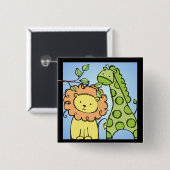 キリンとライオンボタン 缶バッジ (正面&裏面)