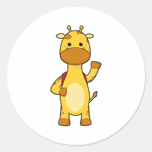 キリンとリュック ラウンドシール (正面)