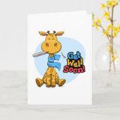 キリンと一緒に良いメッセージを得る カード (黄色い花)