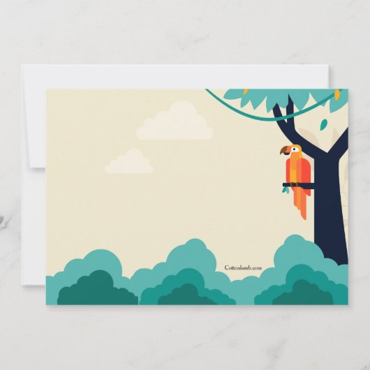 キリンと友人の誕生日パーティーの招待 招待状 (裏面)