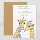 キリンと新婦新郎の結婚式 案内状 (正面/裏面)