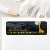 キリンと月 |カスタム差出人住所ラベル ラベル (インサイチュ)