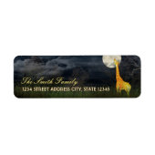 キリンと月 |カスタム差出人住所ラベル ラベル (正面)