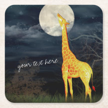 キリンと月 |カスタム飲み物用コースター
