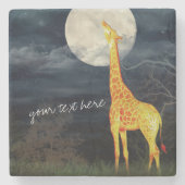 キリンと月 | カスタムStone Drink Coaster ストーンコースター (正面)