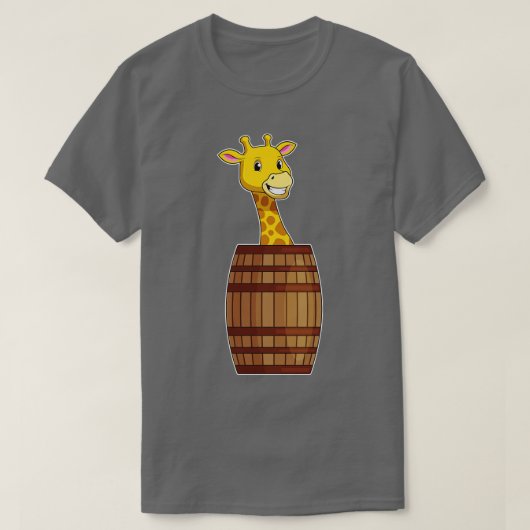 キリンと樽 Tシャツ (デザイン正面)