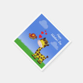 キリンと蝶のバレンタインデー スタンダードカクテルナプキン (角)