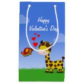 キリンと蝶のバレンタインデー スモールペーパーバッグ (正面)