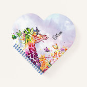 キリンと蝶の水彩 ノートブック (正面)