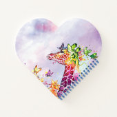 キリンと蝶の水彩 ノートブック (裏面)