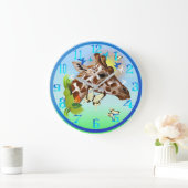 キリンと蝶 ラージ壁時計 (ホーム)