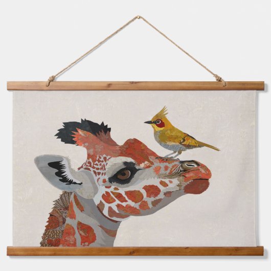 キリンと黄金の鳥 吊り下げ型タペストリー (正面)