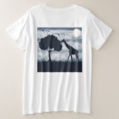 キリンにささやく月 プラスサイズTシャツ (デザイン裏面)