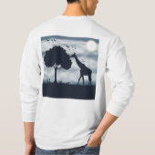 キリンにささやく月 Tシャツ (裏面)