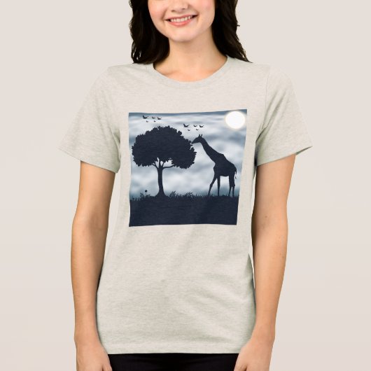 キリンに月がささやくとき トライブレンドTシャツ (正面)