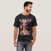 キリンに賭けてもいいわたしは可愛い 面白い動物好き Tシャツ (正面フル)