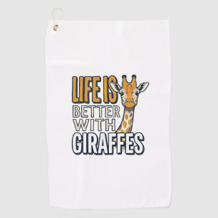 キリンのいる人生は最高 ビンテージTシャツデザイン ゴルフタオル
