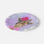 キリンのかわいくおもしろいな野生のジャングル動物の水彩画 ペーパープレート (アングル)