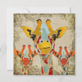 キリンのぼろぼろのベビーシャワーの招待状をかいま見ること 招待状 (裏面)