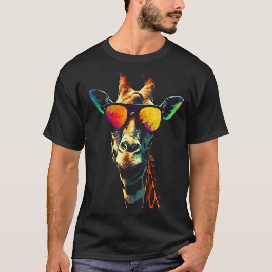 キリンのアートスングラスアニマル Tシャツ (正面)