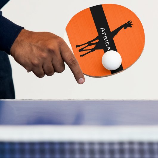 キリンのオレンジと黒の2トーン 卓球ラケット (インサイチュ)