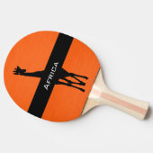 キリンのオレンジと黒の2トーン 卓球ラケット (横)