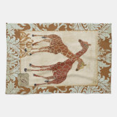 キリンのオレンジ花タオル キッチンタオル (横)