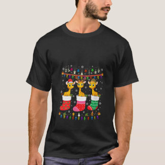 キリンのクリスマスソックス醜いクリスマスセーターPaj Tシャツ
