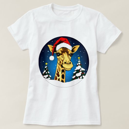 キリンのクリスマス Tシャツ (デザイン正面)