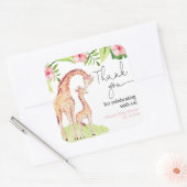 キリンのサファリのトロピカルガール離れの赤ちゃんシャワー スクエアシール (封筒)