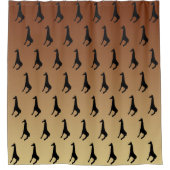 キリンのシルエットパターン シャワーカーテン (正面)