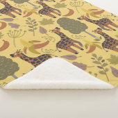 キリンのシームレスなパターン黄色の背景 シェルパブランケット (3/4)