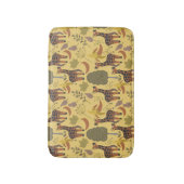 キリンのシームレスなパターン黄色の背景 バスマット (正面縦)