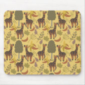 キリンのシームレスなパターン黄色の背景 マウスパッド (正面)